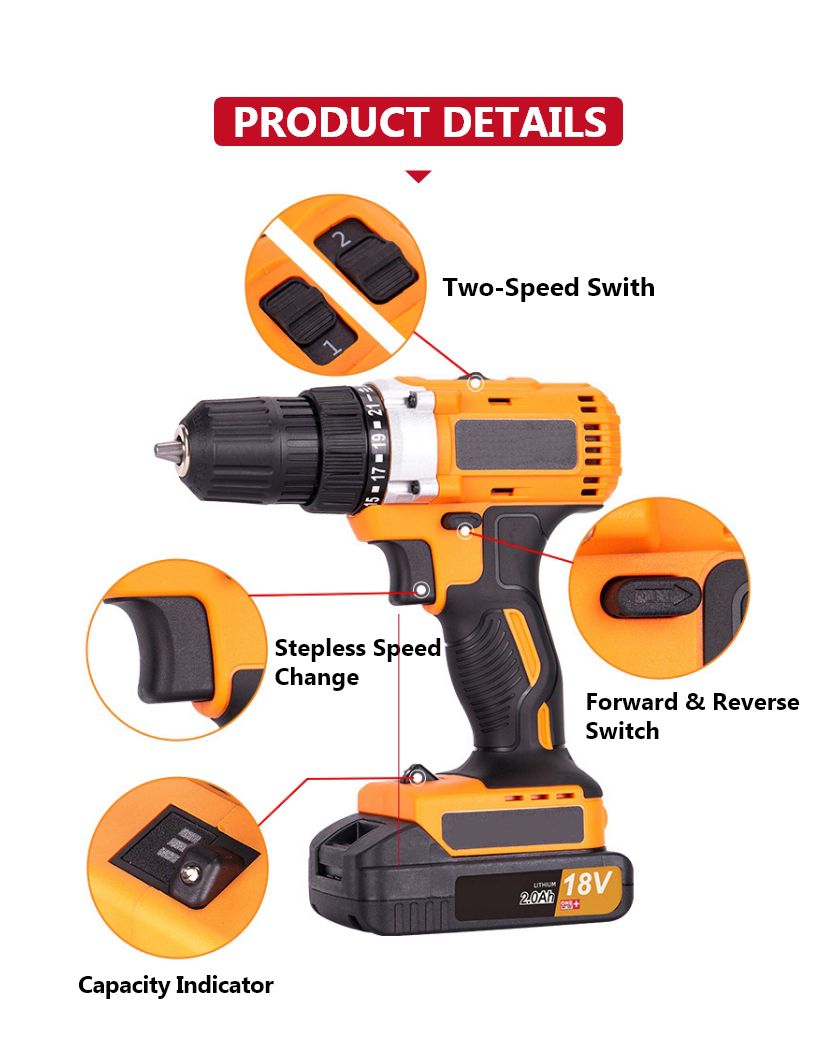18V 45N·m Brushless Lithium Drill