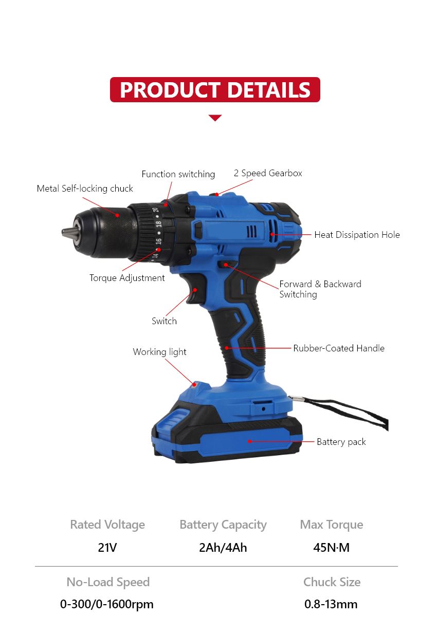 21V Cordless Impact Drill